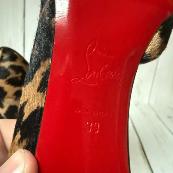 Christian Louboutin Calf Hair Vibella Leopard Print Pumps Sz 39 / 9 - Picture 13 of 16